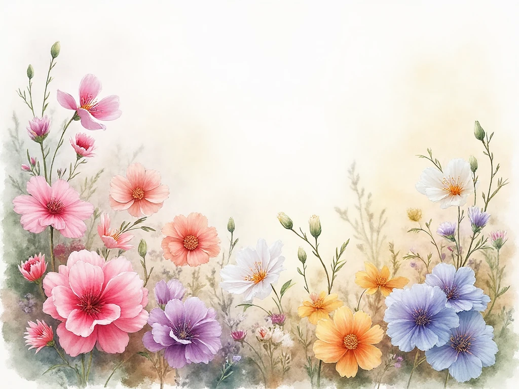 Akvarellmålning med blommor